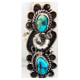 Jewelry Large Sterling Silver Turquoise Ring