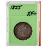 Coin 1855 Seated Liberty Half Dollar Extra Fine+