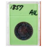Coin 1857 Seated Liberty Half Dollar AU