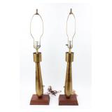 Vintage WWII Trench Art Dummy Bomb Lamps