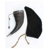 Antique Sterling Silver & Horn Snuff Mull