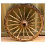 Vintage Western Wood & Metal Carriage Wheel 37"