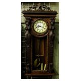 Antique Carved Wood Regulator Gong Clock