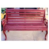 Vintage Wrought Iron and Wood Bench