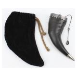 Antique Sterling Silver & Horn Snuff Mull