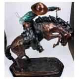 Art Frederic Remington Cowboy / Horse Statue