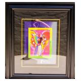 Art Peter Max Painting ‘Angel with Heart on Blends