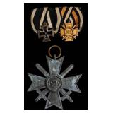 German WWI Ribbon Bar and Nazi War Merit Cross