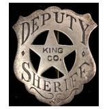 King Co. Deputy Sheriff  Police Badge Sterling