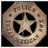 Texas Mexican RWY Police Badge Coin Silver