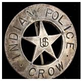 Crow Indian Police Badge Sterling