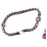 Jewelry Sterling Amethyst Bracelet & Pendant