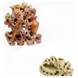 Vintage Carved Soapstone Vases