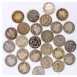 Coin (26) Barber Dimes from the 1890