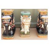 3 Vintage Ceramic Elephant Plant Stands