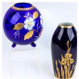 Lot of Cobalt Blue and Gold Vases Limoges