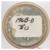 Coin 20 BU 1963-D Benjamin Franklin Half Dollars