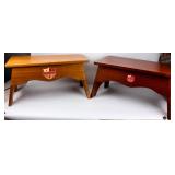 Two Vintage Wood Stools w/Panama RR Emblem