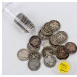 Coin (40) Assorted Barber Quarters