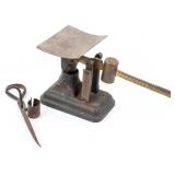 Antique Miners Candle Holder & Fairbanks Scale