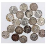 Coin 20 Walking Liberty Half Dollars Extra Fine