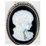 Jewelry Sterling Silver Mother of Pearl Cameo Ring