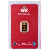 Coin RMC 1 Gram .999 Gold Bar in Certified Case