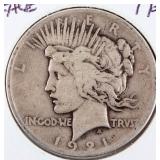 Coin 1921 Peace Silver Dollar in Good  Key Date