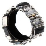 Jewelry Sterling Silver & Black Stone Bracelet