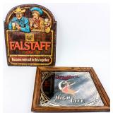 Miller High Life & Falstaff Beer Mirror/Sign