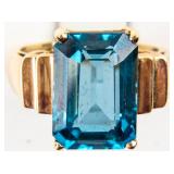 Jewelry 10kt Yellow Gold Blue Topaz Ring