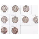 Coin 9 Walking Liberty Half Dollars