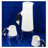 Signed Stephen Schiffer  Pottery Pitcher & Cups