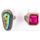 Jewelry Lot of Two Sterling Silver Rings