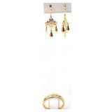 Jewelry 14kt Yellow Gold Earrings and Ring