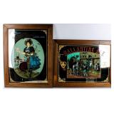 2 Lager/Ale Framed Advertising Mirrors