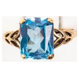 Jewelry 10kt Yellow Gold Blue Topaz Ring
