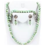 Jewelry Jade Suite Necklace Bracelet Earrings