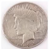 Coin 1934-S Peace Silver Dollar in Fine  Rare!