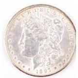 Coin 1897-S Morgan Silver Dollar Brilliant Unc.