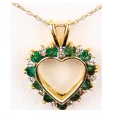 Jewelry 10kt Yellow Gold Diamond Heart Necklace
