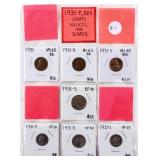 Coins 1931-P,D & S Cents Nickel & Dimes