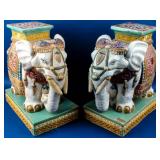 2 Vintage Porcelain Elephant Plant Stands/Side Tab