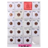 Coins 19 Brilliant Unc. Lincoln Cents 1940-50