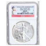 Coin 2011 United States Silver Eagle NGC MS69