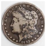 Coin 1892-CC  Morgan Silver Dollar as VG