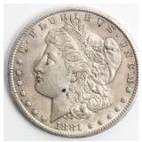 Coin 1881-CC Morgan Silver Dollar Almost Unc.