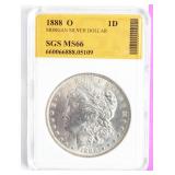 Coin 1888-O  Morgan Silver Dollar SGS MS66
