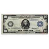 Coin 1914 $10 Federal Reserve Note in Fine