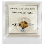 Coin 14kt Gold Miniature Gold Eagle .585 Gold